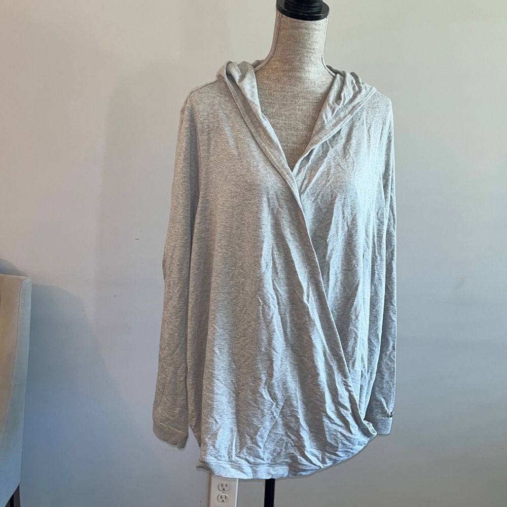 Calia Hoodie Jacket Size 3X Oatmeal Hoodie wrap around.